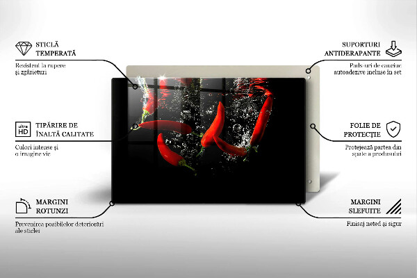 Főzőlap védő üveglap Chili paprika vízben