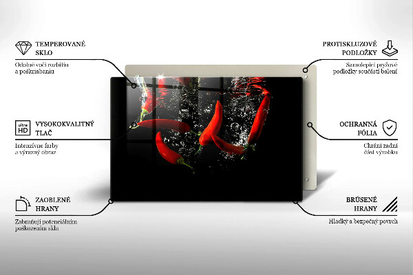 Főzőlap védő üveglap Chili paprika vízben