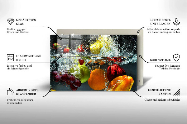 Főzőlap védő üveglap Lédús gyümölcs vízben