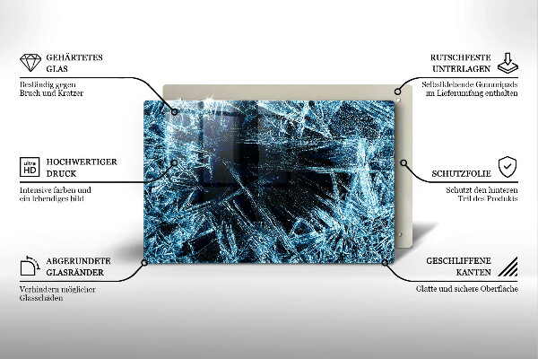 Főzőlap védő üveglap Éles jég szerkezete