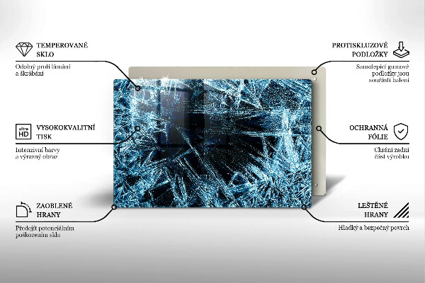 Főzőlap védő üveglap Éles jég szerkezete