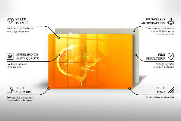 Főzőlap védő üveglap Lédús narancssárga gyümölcs