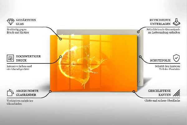 Főzőlap védő üveglap Lédús narancssárga gyümölcs