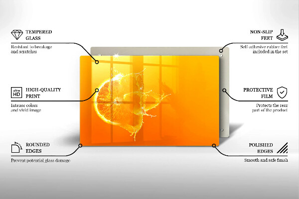Főzőlap védő üveglap Lédús narancssárga gyümölcs