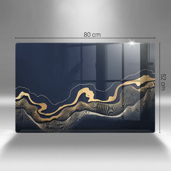 Tűzhelyvédő üveglap Absztrakt arany vonalak