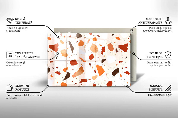 Tűzhelyvédő üveglap Dekoratív kőedény