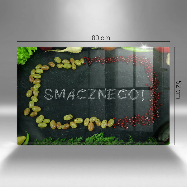 Főzőlap védő üveglap Felirat Smacznego!