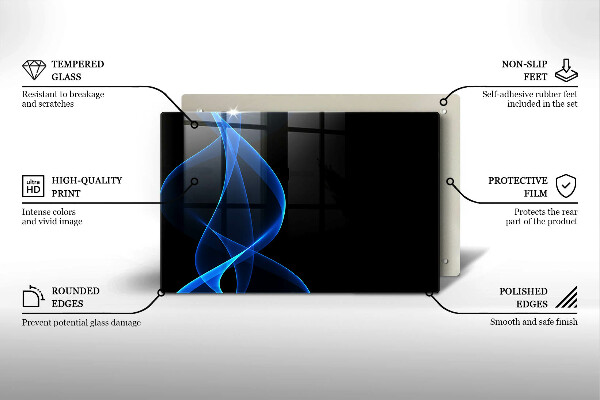 Főzőlap védő üveglap Kék füstvonalak