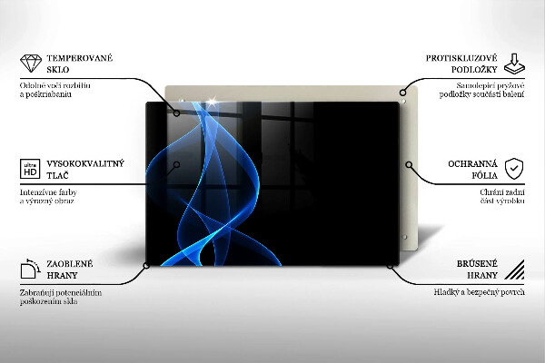 Főzőlap védő üveglap Kék füstvonalak