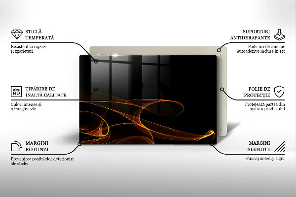 Főzőlap védő üveglap Absztrakt vonalak