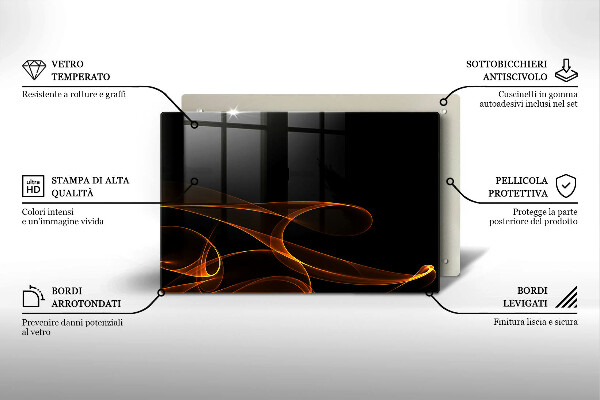 Főzőlap védő üveglap Absztrakt vonalak