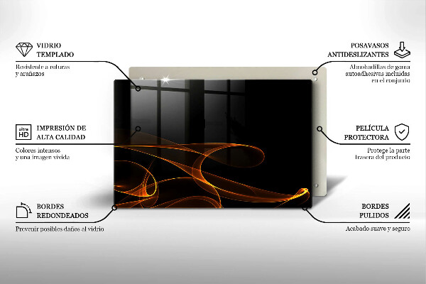 Főzőlap védő üveglap Absztrakt vonalak