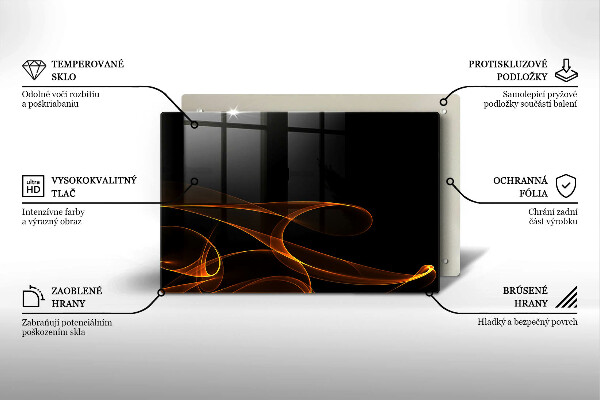 Főzőlap védő üveglap Absztrakt vonalak