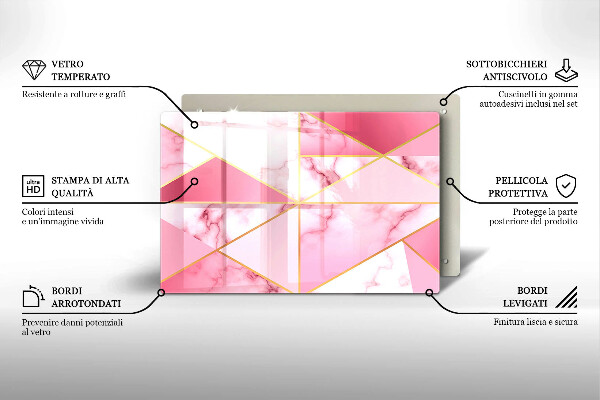 Tűzhelyvédő üveglap Geometrikus márvány