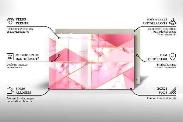 Tűzhelyvédő üveglap Geometrikus márvány