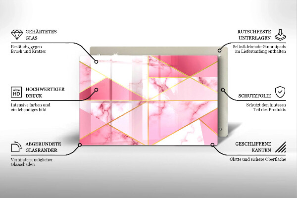 Tűzhelyvédő üveglap Geometrikus márvány