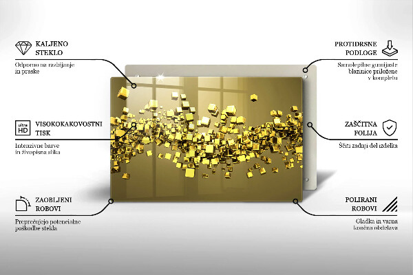 Tűzhelyvédő üveglap Absztrakt 3D geometria