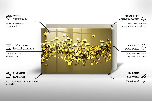 Tűzhelyvédő üveglap Absztrakt 3D geometria