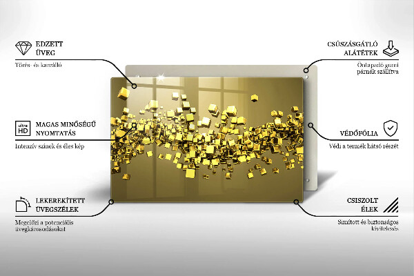 Tűzhelyvédő üveglap Absztrakt 3D geometria