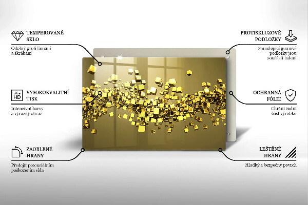 Tűzhelyvédő üveglap Absztrakt 3D geometria