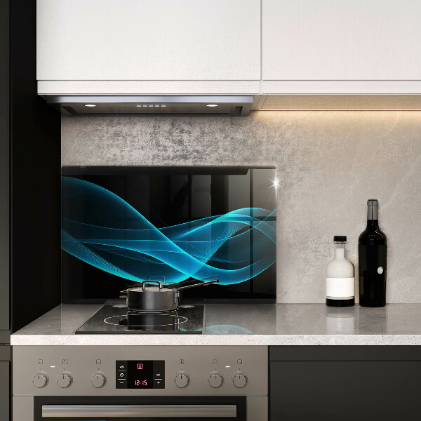 Tűzhelyvédő üveglap Kék absztrakció