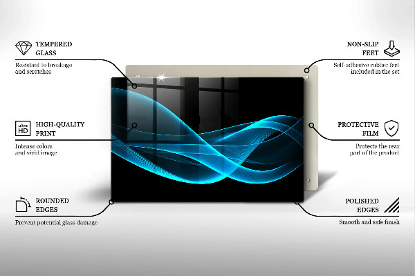 Tűzhelyvédő üveglap Kék absztrakció