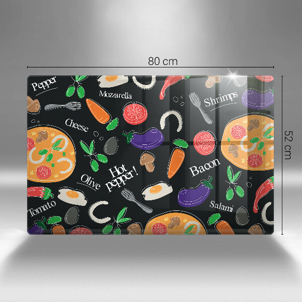 Tűzhelyvédő üveglap Élelmiszer illusztráció