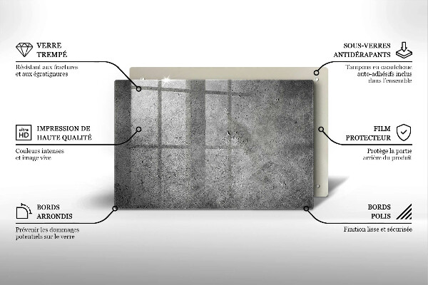 Főzőlap védő üveglap Beton kő textúra