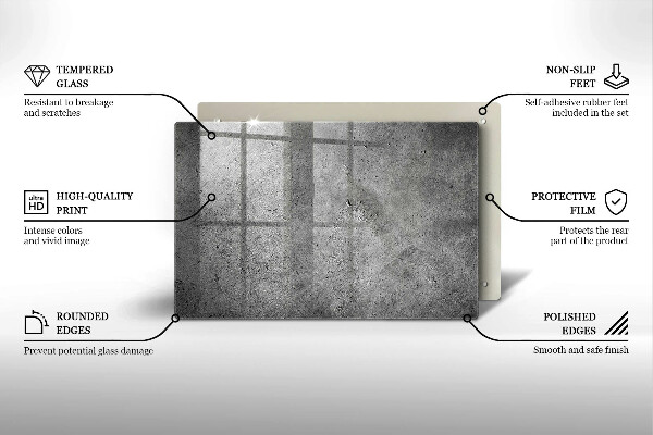 Főzőlap védő üveglap Beton kő textúra