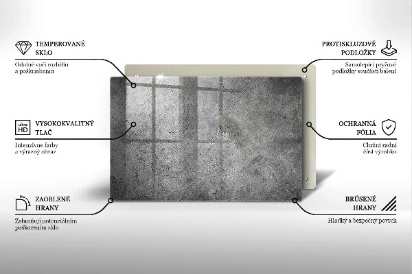 Főzőlap védő üveglap Beton kő textúra