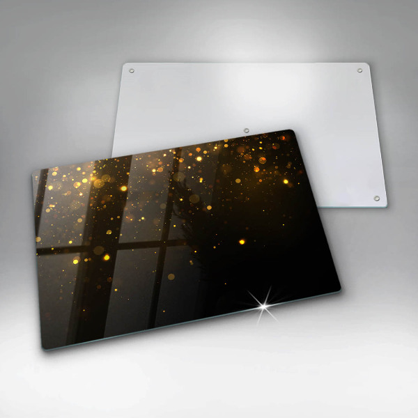 Tűzhelyvédő üveglap Arany csillogás