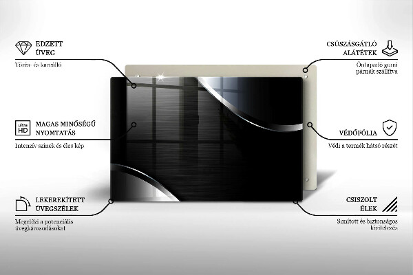 Tűzhelyvédő üveglap Fém absztrakció