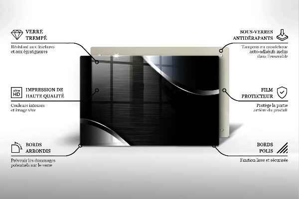 Tűzhelyvédő üveglap Fém absztrakció