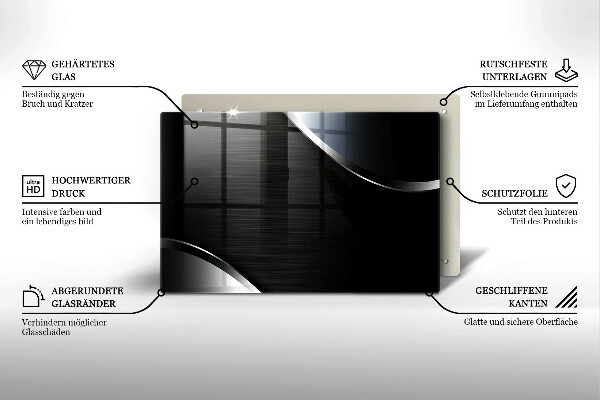 Tűzhelyvédő üveglap Fém absztrakció