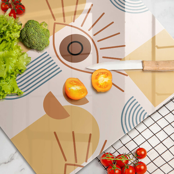 Tűzhelyvédő üveglap Boho szem minta