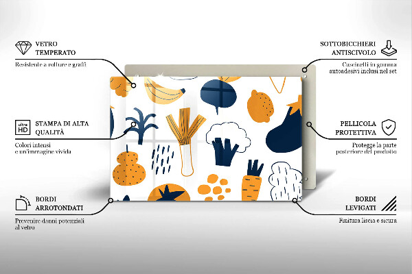 Tűzhelyvédő üveglap Élelmiszer illusztráció