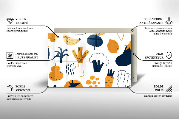 Tűzhelyvédő üveglap Élelmiszer illusztráció