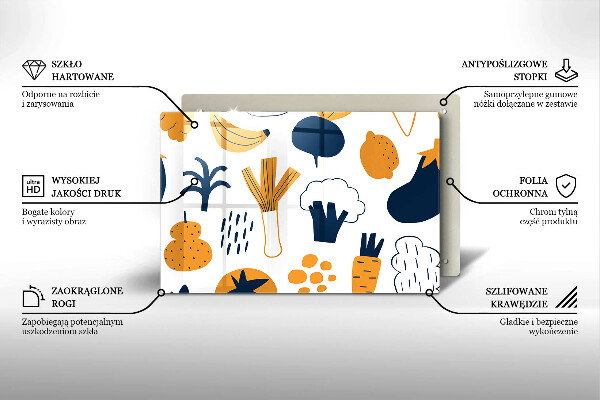 Tűzhelyvédő üveglap Élelmiszer illusztráció