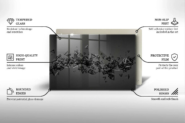 Főzőlap védő üveglap Absztrakt 3D-s formák