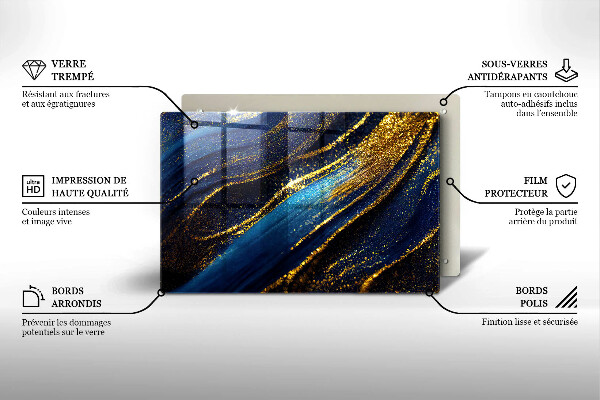 Tűzhelyvédő üveglap Sötétkék absztrakció