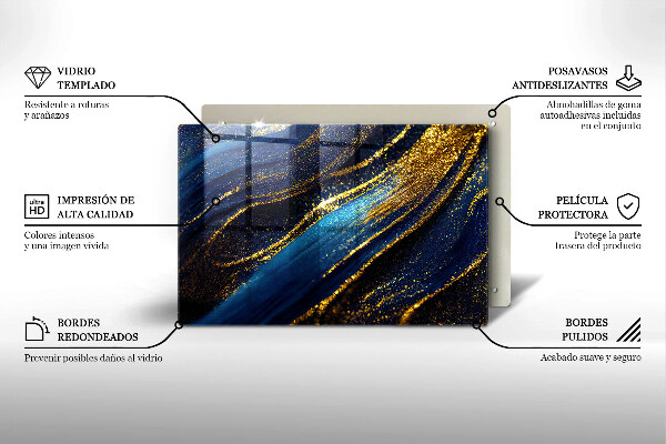 Tűzhelyvédő üveglap Sötétkék absztrakció