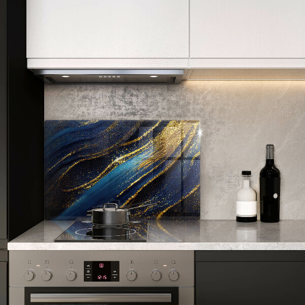 Tűzhelyvédő üveglap Sötétkék absztrakció