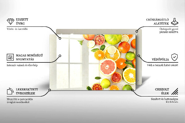 Tűzhelyvédő üveglap Citrusfélék