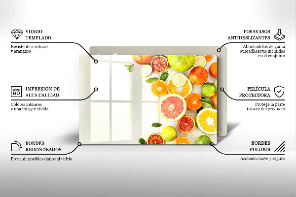 Tűzhelyvédő üveglap Citrusfélék