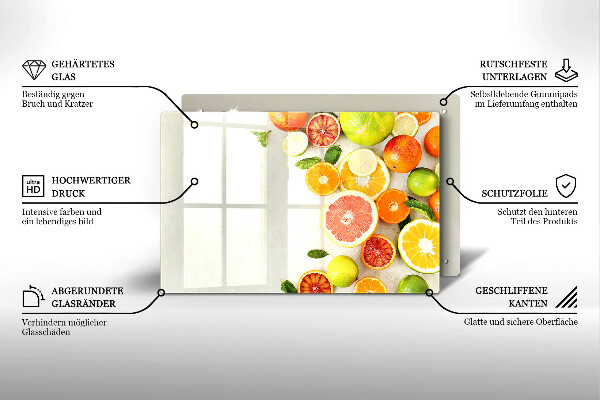 Tűzhelyvédő üveglap Citrusfélék