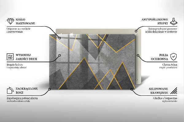 Tűzhelyvédő üveglap Éles formák