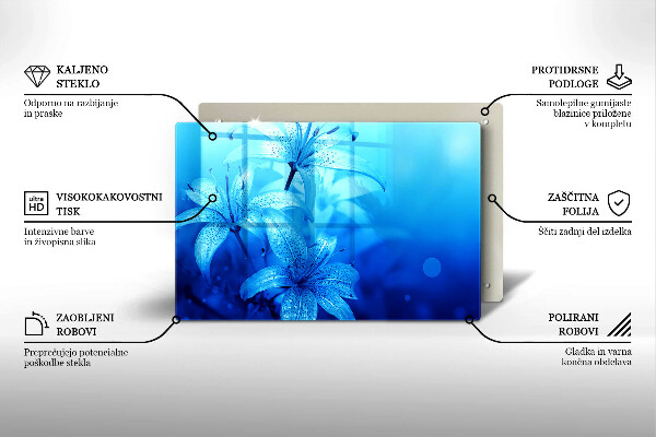 Tűzhelyvédő Kék virágok