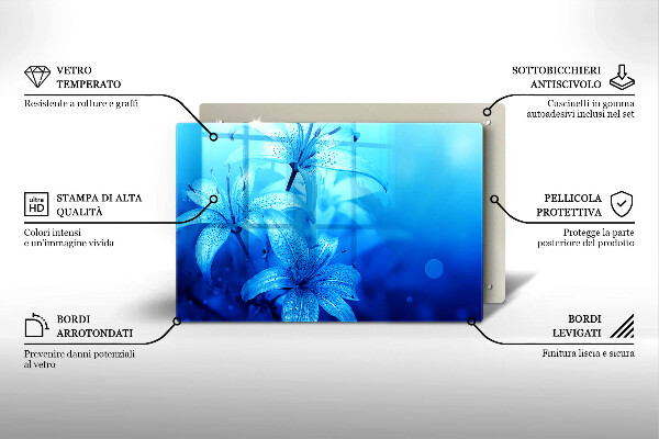 Tűzhelyvédő Kék virágok