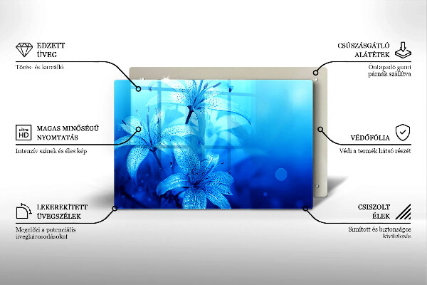 Tűzhelyvédő Kék virágok