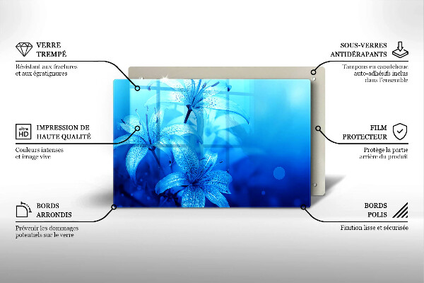 Tűzhelyvédő Kék virágok